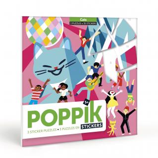 POPPIK Samolepkové puzzle Kočičí přátelé