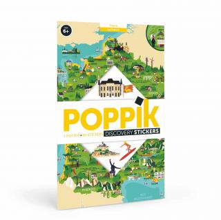 POPPIK Vzdělávací samolepkový plakát Francie