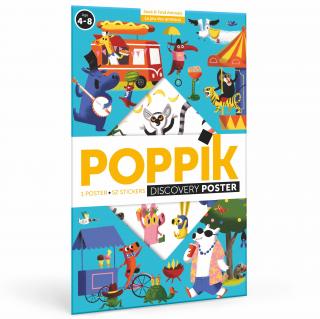 POPPIK Vzdělávací samolepkový plakát Legrační zvířátka