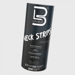 L3VEL3 Neck Strips Black papír na krk černý 500ks
