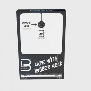 L3VEL3 Rubber Neck Cutting Cape White barber plášť s gumovým límcem - bílý