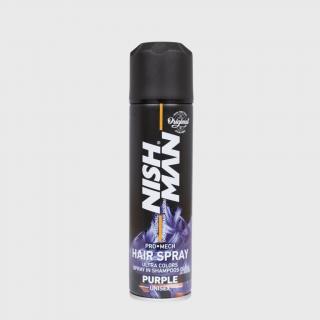 Nish Man Pro Mech Hair Spray Purple barevný sprej na vlasy fialový 150 ml