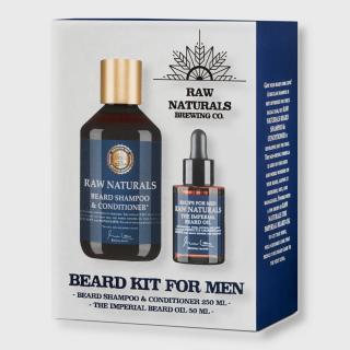Recipe For Men RAW NATURALS Beard Kit sada na vousy (šampon 250 ml + olej 50 ml)
