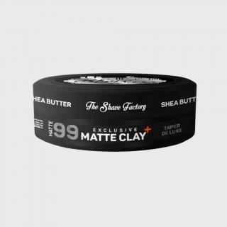 The Shave Factory Matte Clay Taper Deluxe matná hlína na vlasy s bambuckým máslem 150 ml