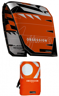 nafukovací kite RRD Obsession MK10 oranžová/šedá 13.5m² Velikost Kitu: 13.5m², Bar: Bez baru, Pumpa: Bez pumpy