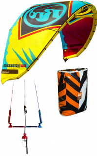 nafukovací kite RRD Obsession MK8 - 10.5 m2, žluta/azurová/červená - 62% sleva Velikost Kitu: 10.5m², Bar: V7-4line, Pumpa: S pumpou