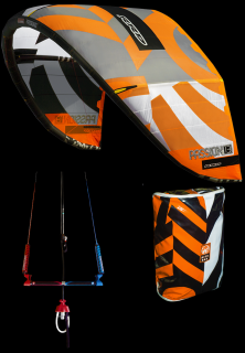 nafukovací kite RRD Passion MK8 oranžová/šedá Velikost Kitu: 17m², Bar: V6-4line, Pumpa: S pumpou