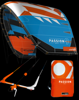 nafukovací kite RRD Passion MK9 azurová/oranžova Velikost Kitu: 13.5m², Bar: V7-4line, Pumpa: S pumpou