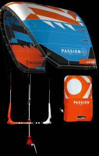 nafukovací kite RRD Passion MK9 azurová/oranžova Velikost Kitu: 13.5m², Bar: V8-4line, Pumpa: Bez pumpy