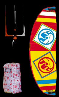 nafukovací kite RRD Vision MK4 žlutá/červená Velikost Kitu: 12m², Bar: V7-4line, Pumpa: Bez pumpy