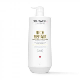 GOLDWELL Dualsenses Rich Repair regenerační šampon pro poškozené vlasy 1000 ml  + ručník zdarma