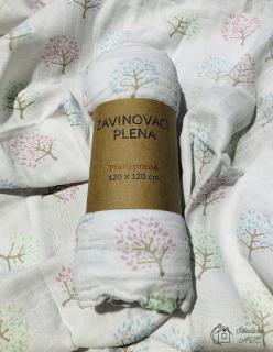 Zavinovací plena bavlněná - stromy