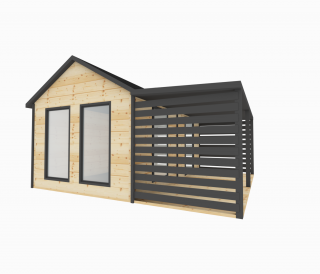 Zateplený dřevěný domek MARTINIK 5 x 4,8 m Tloušťka stěny: zateplené 19mm