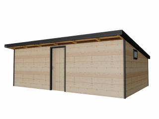 Zateplený dřevěný domek SIMPLE 6 x 4 m Tloušťka stěny: zateplené 19mm