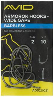 Avid Carp Háčky Armorok Hooks Wide Gape Barbless Velikost háčku: #4