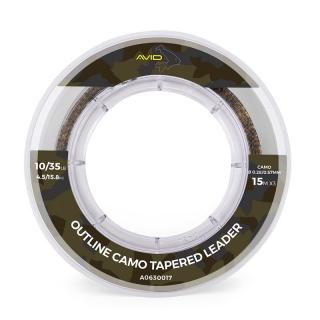 Avid Carp Šokový Vlasec Outline Camo Tapered Leaders Průměr: 0,28mm - 0,57mm