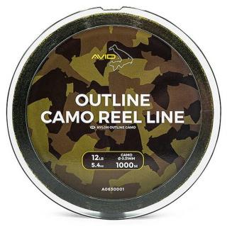 Avid Carp Vlasec Outline Camo Reel Line 1000 m Nosnost: 5,4kg, Průměr: 0,31mm, Varianta: 12lb