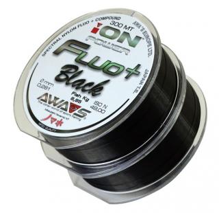 AWAS Vlasec Ion Power Fluo+ Black 600m - 2x300m Nosnost: 8,95kg, Průměr: 0,26mm