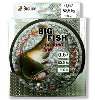 BROLINE Šňůra Big Fish 8x Dyn 250m Varianta: 0,60 mm / 55 kg