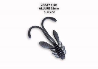 Crazy Fish Gumová Nástraha Allure 2'' 5,2cm Délka cm: 5,2cm, Počet kusů: 6ks, Barva: 51 Black