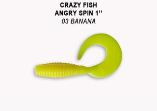 Crazy Fish Gumová Nástraha Angry Spin 03 Banana Délka cm: 2,5cm, Počet kusů: 8ks