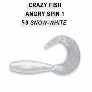 Crazy Fish Gumová Nástraha Angry Spin 59 White Délka cm: 2,5cm, Počet kusů: 8ks
