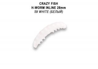 Crazy Fish Gumová Nástraha MF H Worm Inline Barva 59 Délka cm: 2,8cm, Příchuť: Sýr, Počet kusů: 20ks
