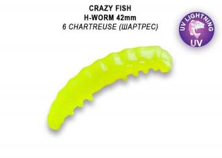 Crazy Fish Gumová Nástraha MF H Worm Inline Barva 6 Délka cm: 4,2cm, Příchuť: Sýr, Počet kusů: 60ks