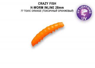 Crazy Fish Gumová Nástraha MF H Worm Inline Barva 77 Délka cm: 2,8cm, Příchuť: Sýr, Počet kusů: 60ks