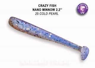 Crazy Fish Gumová Nástraha Nano Minnow 25 Cold Pearl Délka cm: 5,5cm, Hmotnost: 2g, Počet kusů: 8ks