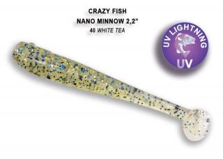 Crazy Fish Gumová Nástraha Nano Minnow 40 White Tea Délka cm: 5,5cm, Hmotnost: 2g, Počet kusů: 8ks