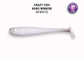 Crazy Fish Gumová Nástraha Nano Minnow 59 White Délka cm: 4cm, Hmotnost: 1,5g, Počet kusů: 8ks