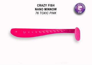 Crazy Fish Gumová Nástraha Nano Minnow 76 Toxic Pink Délka cm: 4cm, Hmotnost: 1,5g, Počet kusů: 8ks