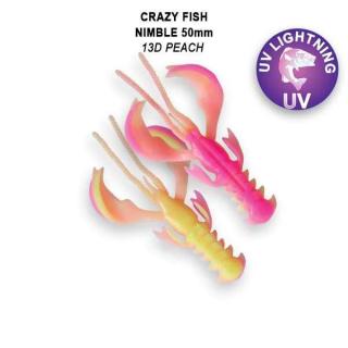 Crazy Fish Gumová Nástraha Nimble Floating 5cm 8 ks Délka cm: 5cm, Barva: 13D peach  floating