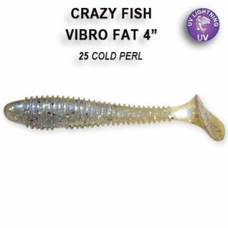 Crazy Fish Gumová Nástraha Vibro Fat 10cm 4ks Délka cm: 10cm, Barva: COLD PERL