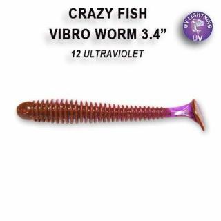 Crazy Fish Gumová Nástraha Vibro Worm 8,5cm 5 Ks Délka cm: 8,5cm, Barva: 12 floating