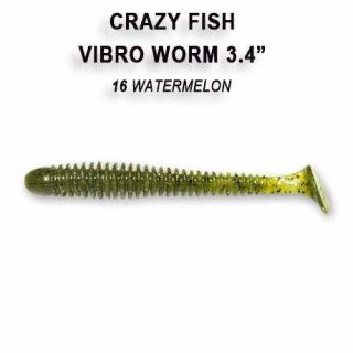Crazy Fish Gumová Nástraha Vibro Worm 8,5cm 5 Ks Délka cm: 8,5cm, Barva: 16 watermelon