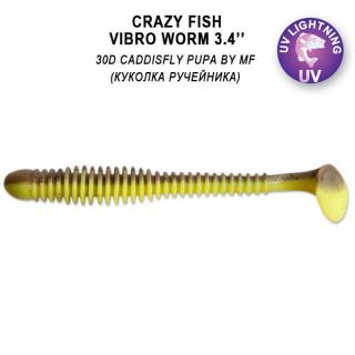 Crazy Fish Gumová Nástraha Vibro Worm 8,5cm 5 Ks Délka cm: 8,5cm, Barva: 30D
