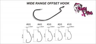 Crazy Fish Háček WIDE RANGE OFFSET HOOK Velikost háčku: #5/0, Počet kusů: 5ks