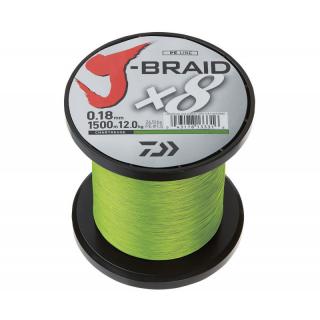 Daiwa Pletená Šnůra J-Braid X8 Chartreuse 1m Nosnost: 9,0kg, Průměr: 0,16mm