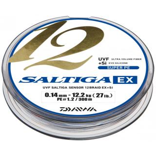 Daiwa Pletená Šnůra Saltiga 12 Braied EX+SI 300m Délka: 300 m, Nosnost: 30,7 kg, Průměr: 0,30mm