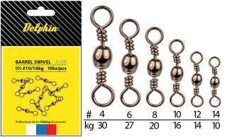 Delphin Karabina s Obratlíkem Barrel Swivel A-02/10ks Varianta: Velikost 12 / Nosnost 14 Kg