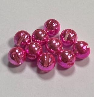 Hends Tungstenové Hlavičky Tungsten Beads Anodizing Fluo Pink Slotted Průměr: 2,3mm