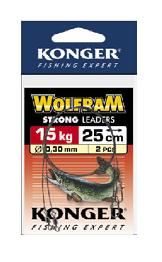 Konger Návazce Wolfram Strong 0,30mm 2ks Délka: 45cm, Nosnost: 15kg
