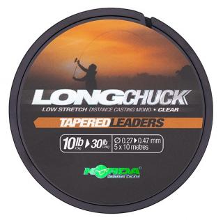 Korda Šokový Vlasec LongChuck Tapered Leaders Clear 5x10 m Nosnost: 10-30lb, Průměr: 0,27-0,47mm