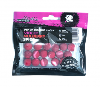 LK Baits Pop Smoothie Příchuť: Violet/Mulberry/Spice, Průměr: 14mm, Počet kusů: 18ks