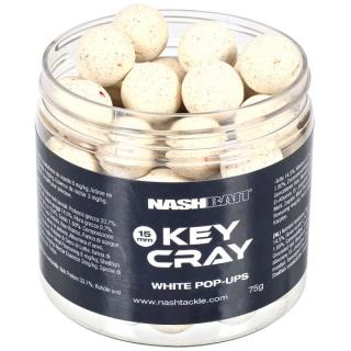 Nash Plovoucí Boilie Key Cray Pop Ups White Hmotnost: 75g, Průměr: 15mm