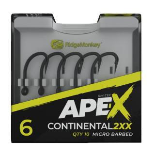 RidgeMonkey Háčky Ape-X Continental 2XX Barbed 10ks Velikost háčku: #4