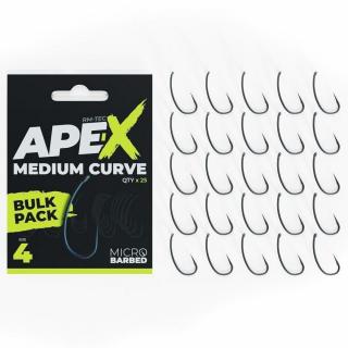 RidgeMonkey Háčky Ape-X Medium Curve Barbed Bulk Pack 25 ks Velikost háčku: #4, Počet kusů: 25ks