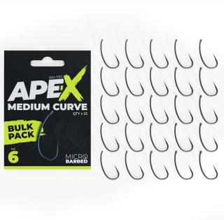 RidgeMonkey Háčky Ape-X Medium Curve Barbed Bulk Pack 25 ks Velikost háčku: #6, Počet kusů: 25ks